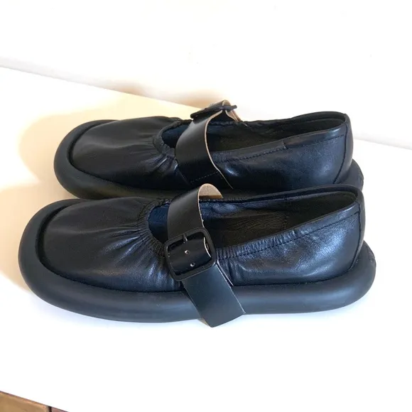 NWT CAMPER AQUA BLACK BALLERINA SHOES Size 7US/37EU
