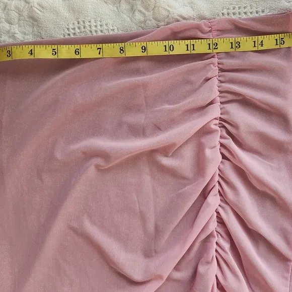 NWT Free People Lilac Wine Medium New Side Gather Layered Skirt Sheer