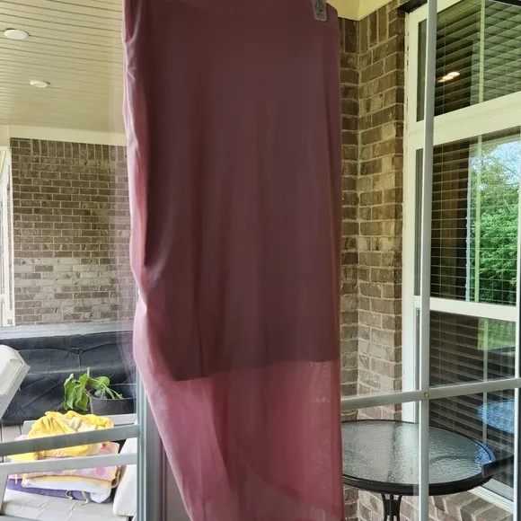NWT Free People Lilac Wine Medium New Side Gather Layered Skirt Sheer