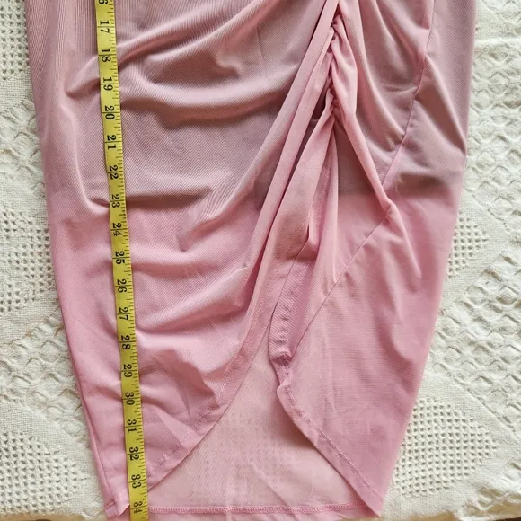 NWT Free People Lilac Wine Medium New Side Gather Layered Skirt Sheer