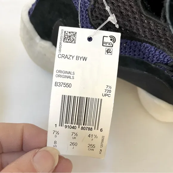 NWT Men’s Adidas Crazy BYW Purple Basketball Shoes Size 8