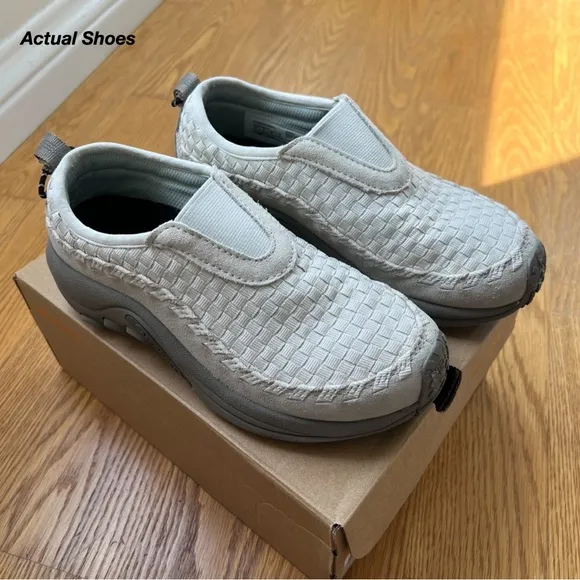 NWT: MERRELL 1TRL TAUPE JUNGLE MOC EVO WOVEN SNEAKERS IN PARCHMENT (5)