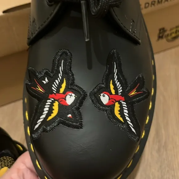 NWT NIB Dr. Martens Appliqué Patch Black Shoes