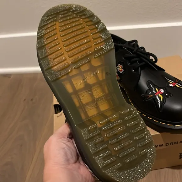 NWT NIB Dr. Martens Appliqué Patch Black Shoes