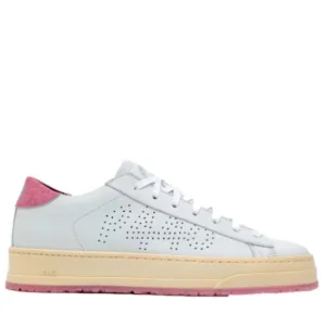 NWT P448 WOMENS WHITE w Rose PINK JACK Italian Sneakers Barbie Shoes sneakers