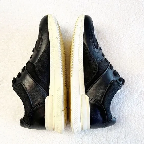 O by Everlane The Trainer Sneakers Women’s Size 7 Black Leather Upper Suede - P