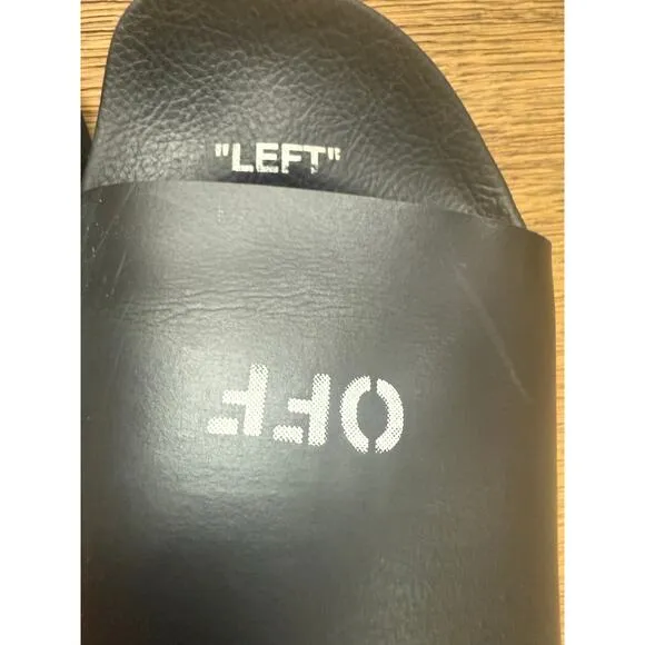OFF-WHITE (TM) POOL SLIDERS in black. Size 41 (8 US Mens/10 Wmns) Virgil Abloh