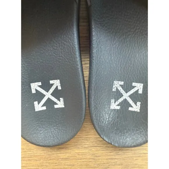 OFF-WHITE (TM) POOL SLIDERS in black. Size 41 (8 US Mens/10 Wmns) Virgil Abloh