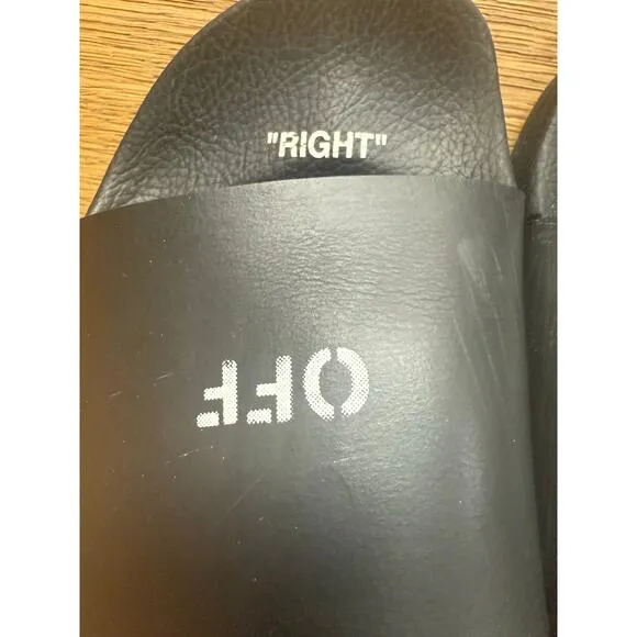 OFF-WHITE (TM) POOL SLIDERS in black. Size 41 (8 US Mens/10 Wmns) Virgil Abloh