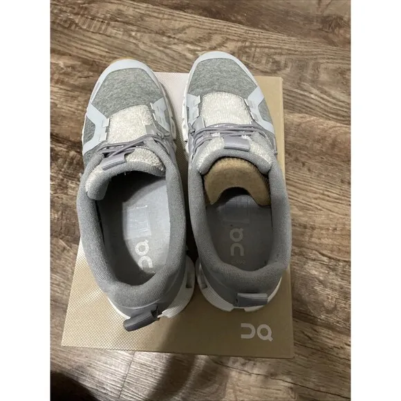 On Cloud 5 Terry Swiss Engineering Women’s Size 7 Running Shoes Gray White Box