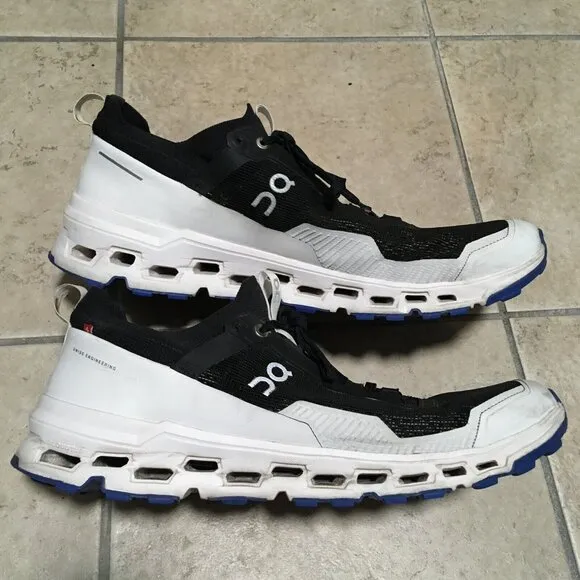 On Cloud Cloudultra 2 Trail Running Shoes Mens size 14 Black White Blue