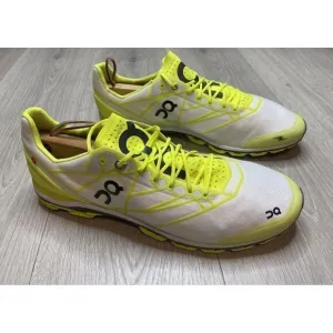 On Running Shoes Cloudflash Speed Athletic Sneaker Men 12.5 Neon‎ White Training