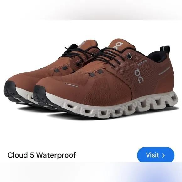 ON RUNNINGCloud 5 Waterproof -Cocoa/Frost women SIZE 7 NEW