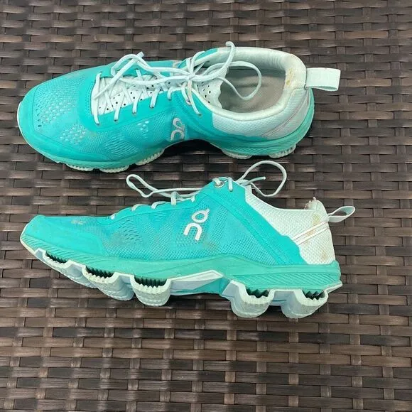 On cloud sneakers, women’s size 8