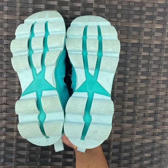 On cloud sneakers, women’s size 8