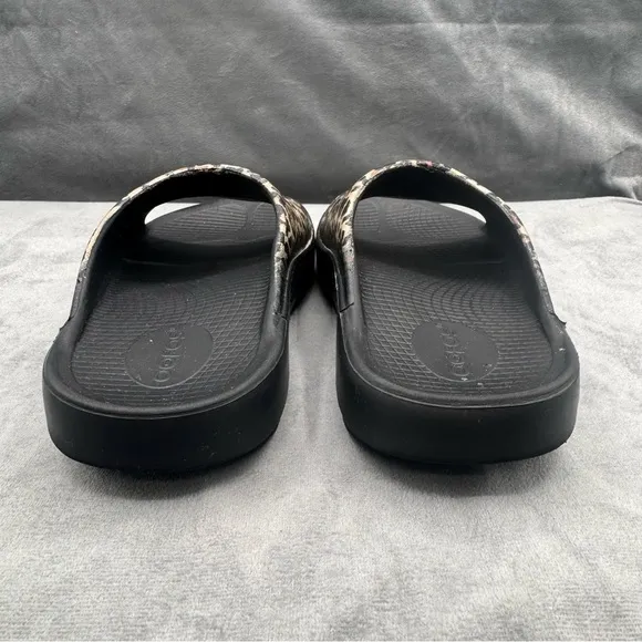 OOFOS Ooahh Luxe Women’s Size 9 EU 40 Black Leopard‎ Slide Sandal Shoes