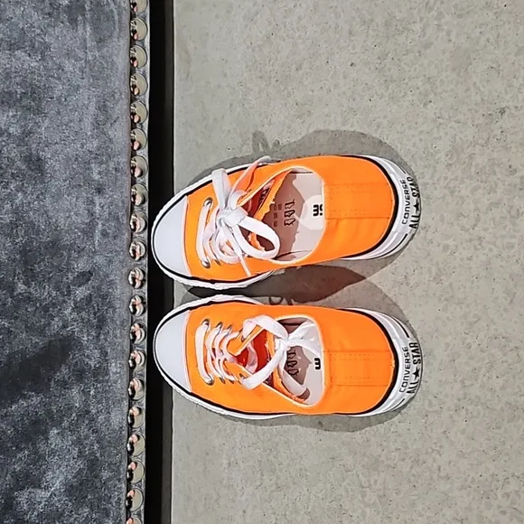 Orange Chuck Taylor All Star Canvas Unisex Low Top Shoes New!