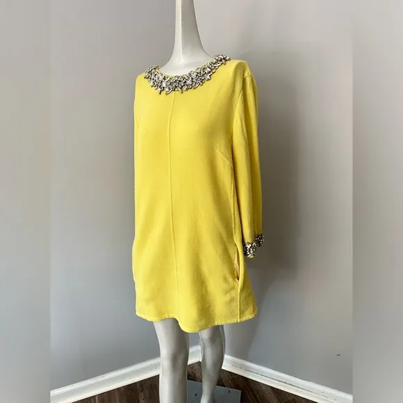 Oscar de la Renta Crystal Embellished Shift Dress