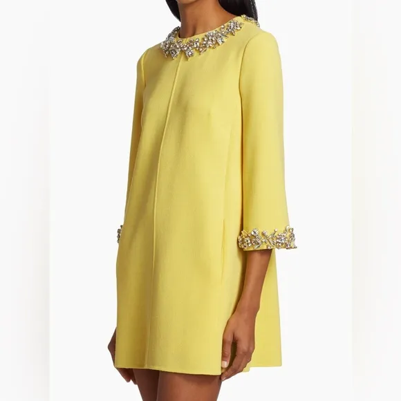 Oscar de la Renta Crystal Embellished Shift Dress
