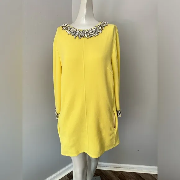 Oscar de la Renta Crystal Embellished Shift Dress