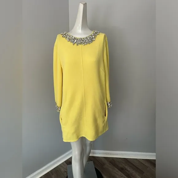Oscar de la Renta Crystal Embellished Shift Dress