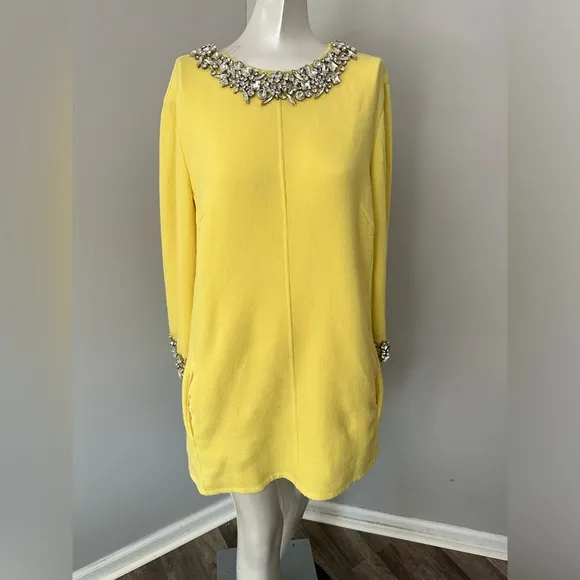 Oscar de la Renta Crystal Embellished Shift Dress