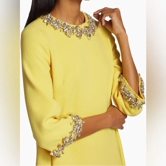 Oscar de la Renta Crystal Embellished Shift Dress