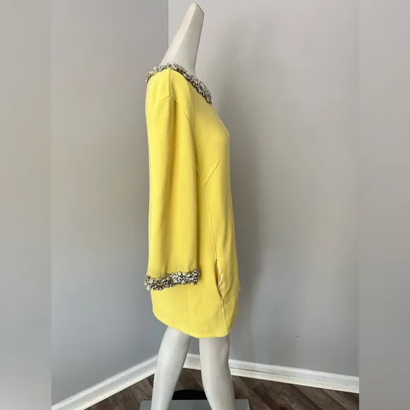 Oscar de la Renta Crystal Embellished Shift Dress