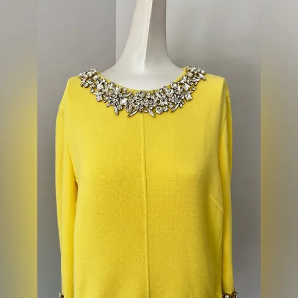 Oscar de la Renta Crystal Embellished Shift Dress