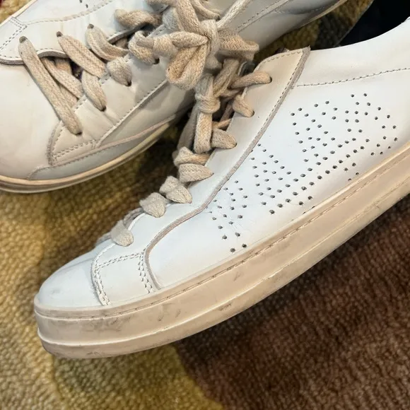 P448 Women’s John Sneakers Shoes White Leather Low Top Size 41 / USA 10 1/2