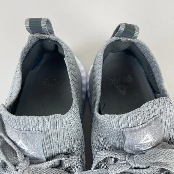 PEAK Shoes Mens 9.5 Gray Sport Lightweight Comfortable Slip On Running