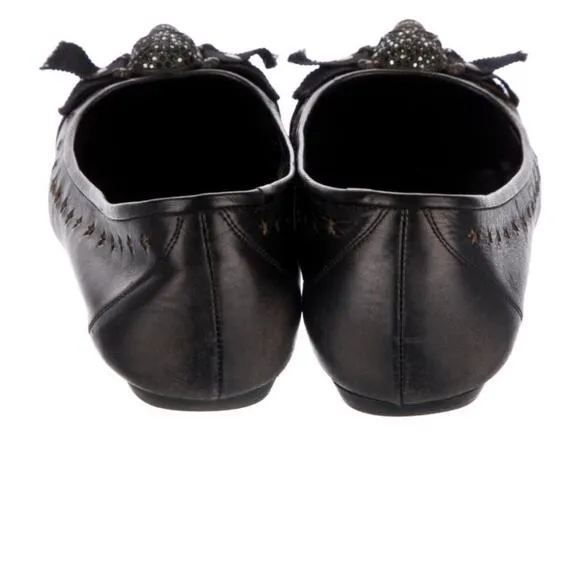 Pedro Garcia Leather Skull Flats Shoes Women’s 6