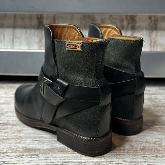 Pikolinos Ordinos Ankle boot with Leather accent strap &amp; buckle, sz 36