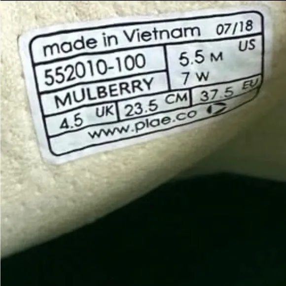 Plae Mulberry Shoes Women’s 7 Mens 5.5
