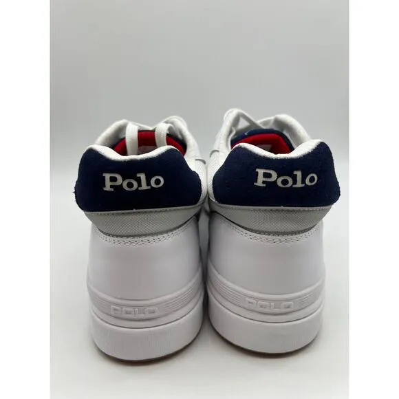 Polo Ralph Lauren Court Mid Pro Sneaker Red White &amp; Blue Shoes Men 10.5D NEW🛒