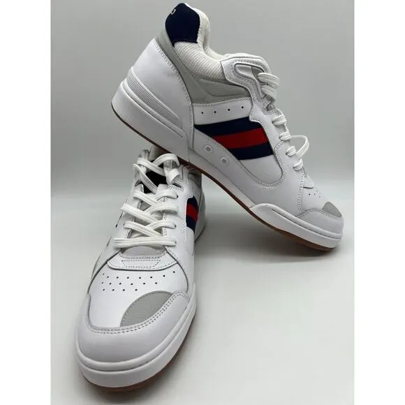 Polo Ralph Lauren Court Mid Pro Sneaker Red White &amp; Blue Shoes Men 10.5D NEW🛒