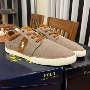 Polo Ralph Lauren Halmore Herringbone shoes sneakers khaki brown Men’s Size 12