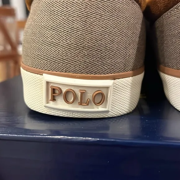 Polo Ralph Lauren Halmore Herringbone shoes sneakers khaki brown Men’s Size 12