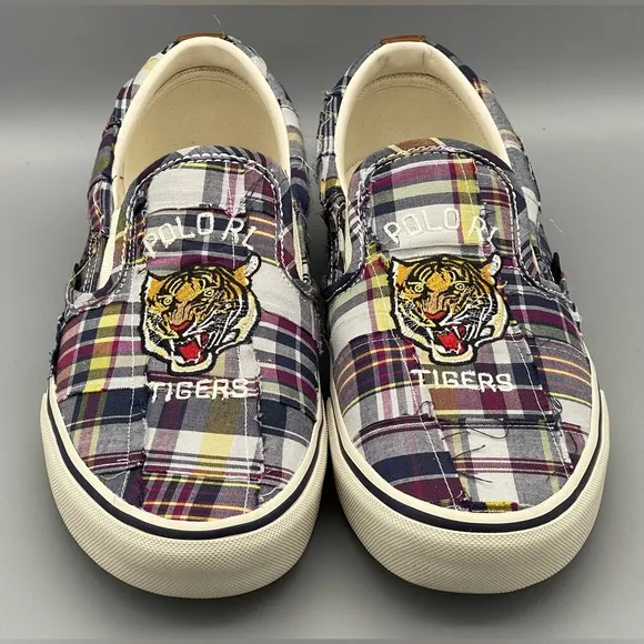 Polo Ralph Lauren Keaton Pony Slip-On Tiger Patchwork Shoes Men’s Size 10 NEW