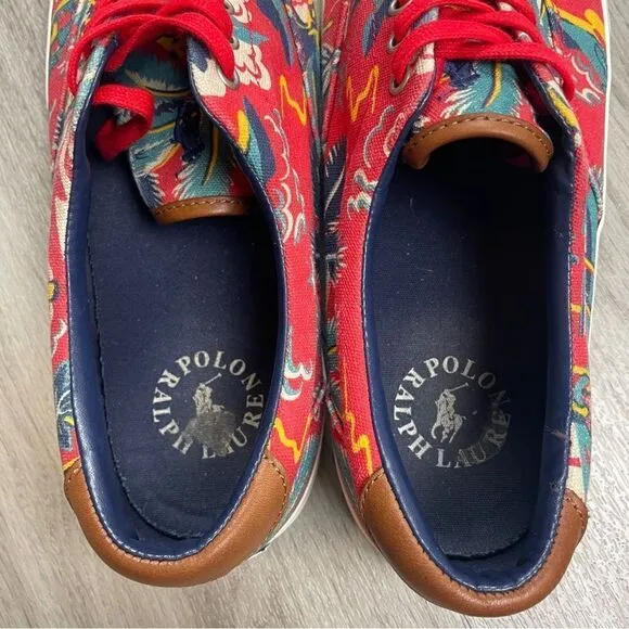 Polo Ralph Lauren shoes men’s size 10.5 red Hawaiian Floral Thornton III