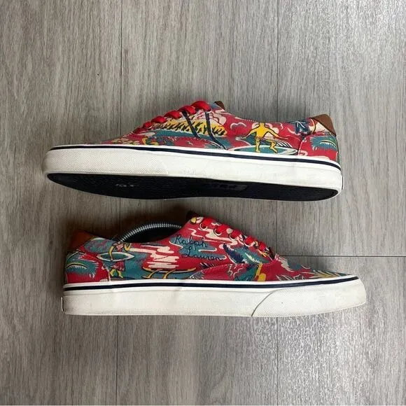Polo Ralph Lauren shoes men’s size 10.5 red Hawaiian Floral Thornton III