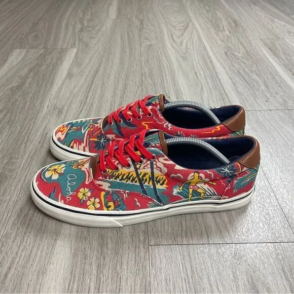 Polo Ralph Lauren shoes men’s size 10.5 red Hawaiian Floral Thornton III