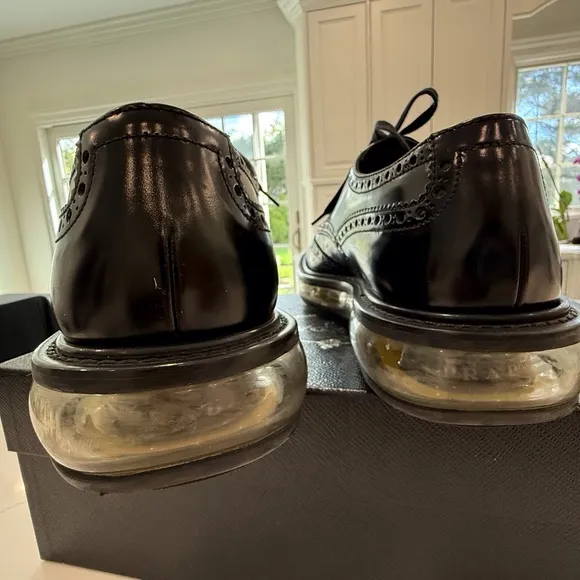 Prada Levitate Brogues Wing tip black air soled Spalato sneakers shoes size 9