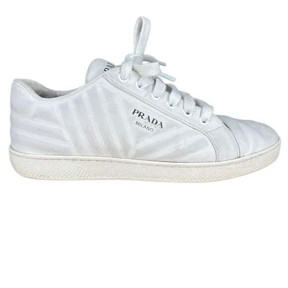 Prada Quilted Leather Logo Sneakers Women’s 37.5