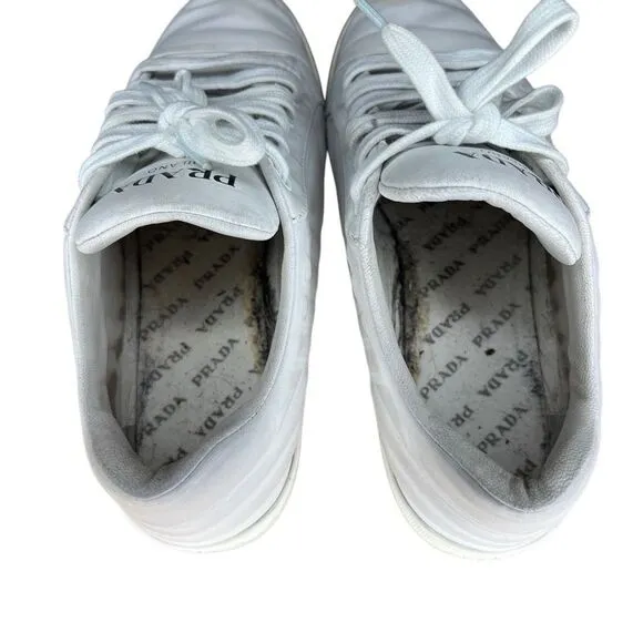 Prada Quilted Leather Logo Sneakers Women’s 37.5