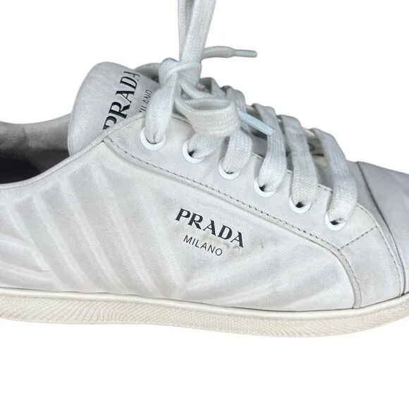 Prada Quilted Leather Logo Sneakers Women’s 37.5