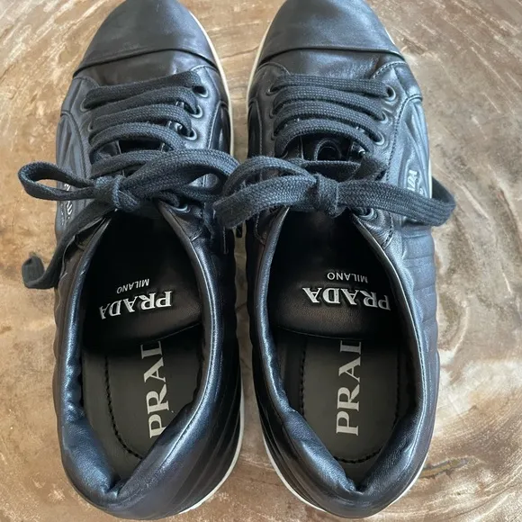 Prada Women’s Black Leather Sneakers