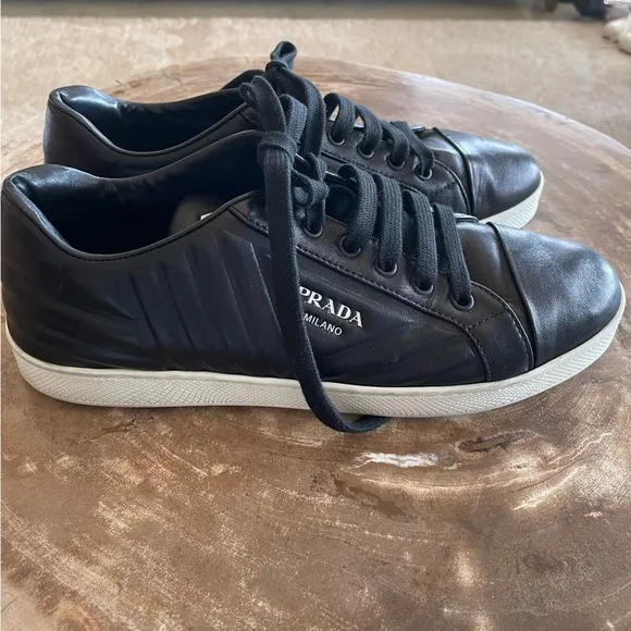 Prada Women’s Black Leather Sneakers
