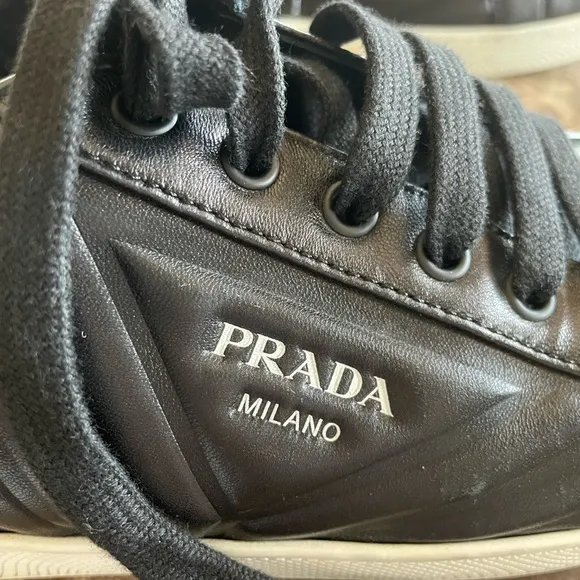 Prada Women’s Black Leather Sneakers