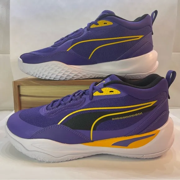Puma Playmaker Pro Basketball Shoes Lakers Purple Gold 377572-08 Men’s Size 10